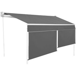 Manuelle Markise 3x2 m anthrazitgrau Volant H.1,50 m