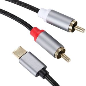 m USB-C-auf-Cinch-Audiokabel, Typ-C-Stecker auf 2 Cinch-Stecker, Splitterkabel für Telefon, Laptop, Tablet, Heimkino, DVD, Verstärker, Lautsprecher,