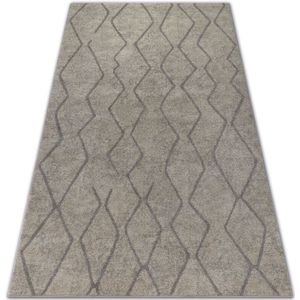 Teppich soft 8050 zickzack boho Sahne / Hellbraun beige 140x190 cm