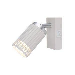 Wandlampe Wandstrahler Wandspot beweglich Leselampe Wohnzimmerlampe weiß h 12 cm