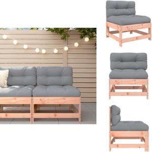 Vidaxl - Mittelsofa mit Kissen Massivholz Douglasie - Gartensofa - Holzsessel - Lounge Möbel - Gartenlounge - Gartenmöbeln