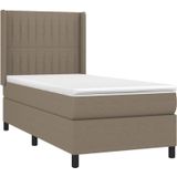 Vidaxl - Boxspringbett mit Matratze Taupe 100x200 cm Stoff