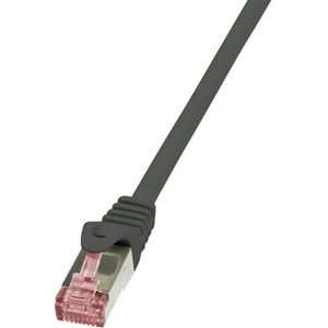 CQ2063S RJ45 Netzwerkkabel, Patchkabel cat 6 s/ftp 3.00 m Schwarz Flammwidrig, mit Rastnase - Logilink