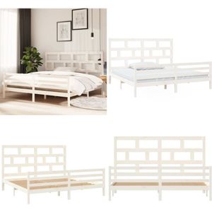 Vidaxl - Massivholzbett Weiß Kiefer 200x200 cm - Massivholzbette - Kiefernbett - Weißes Bett - Doppelbett - Boxspringbetten - Home & Living