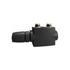 Schulte Designheizkörper- Zubehör Mittelanschlussgarnitur Blende, Farbe: schwarz-matt