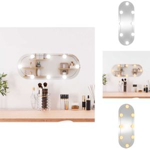 Vidaxl - Wandspiegel mit LED-Leuchten 20x50 cm Glas Oval - Wandspiegel - LED-Spiegel - Dekospiegel - Badspiegel - Wohnzimmerspiegel