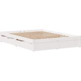 Massivholzbett ohne Matratze Weiß 150x200 cm Kiefernholz Vidaxl