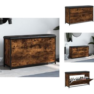 Vidaxl - Schuhbank mit Klappe Räuchereiche 102x32x56 cm - Schuhbank - Flurbank - Garderobe - Einbaubank - Beistelltisch