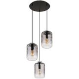 Pendelleuchte Hängelampe Esszimmerlampe Deckenleuchte Glas Rauchfarbe 3-Flammig