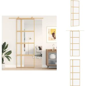 Vidaxl - Schiebetür Golden 76x205 cm ESG-Klarglas und Aluminium - Schiebetür - Glasschiebetür - Innenraumtür - Aluminiumtür - Gardinenvorhang