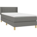 Vidaxl - Boxspringbett mit Matratze Dunkelgrau 90x190 cm Stoff