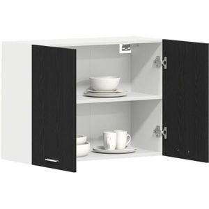 Schwarzer Eichen-Hängeschrank - 80x31x60 cm - Aus Holzwerkstoff Vidaxl