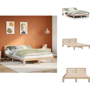 Massivholzbett ohne Matratze 140x190 cm Kiefernholz - Bettgestell - Bettgestelle - Bettrahmen - Schlafzimmermöbel