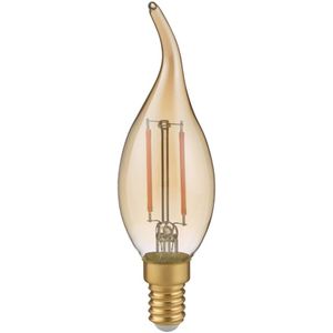 Trio - E14 Filament led, 4 Watt, 400 Lumen, warmweiß, Ø3,5cm, Dimmer, Tropfen amber