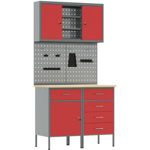 Vidaxl - 5-teiliges Werkbankset Rot Stahl
