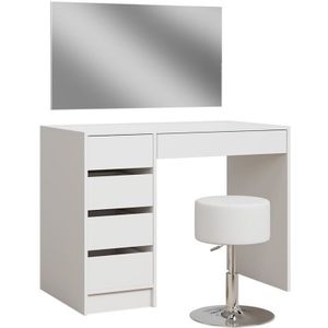 Schminktisch Thalia, Weiß, 100 cm mit Hocker Vicco