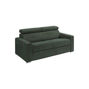 Vente-unique - Schlafsofa mit Matratze 3-Sitzer - Liegefläche mit Lattenrost mit breiten Latten 140 cm - Matratze 18 cm - Cord - Grün - vizir