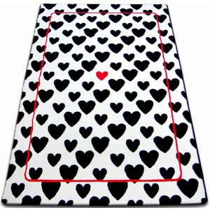 Teppich sketch - F755 creme/schwarz - Herzen white 180x270 cm