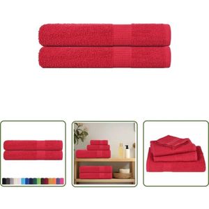 The Living Store - vidaXL Saunatücher 2 Stk. Rot 80x200 cm 360 g/m² 100% Baumwolle