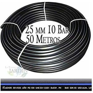 Rohr 25MM 10 bar lebensmittel 50 Meter, hohe Dichte. Maximaler Druck 10 bar. Rohr mit AENOR-Zertifikat für Trinkwasserverwendung