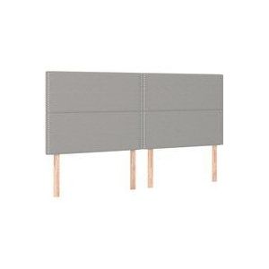 Kopfteile 4 Stk. Hellgrau 100x5x78/88 cm Stoff vidaXL
