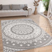 Paco Home - Outdoor Teppich Wetterfest Wohnzimmer Küchenteppich Balkon Orient Marokkanisch 160x220 cm, Grau