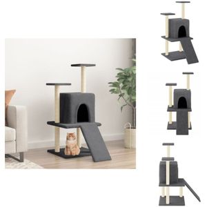 Vidaxl - Kratzbaum mit Sisal-Kratzsäulen Dunkelgrau 110 cm - Katzenkratzbaum - Kratzbaum Sisal - Katzenmöbel - Katzenkletterbaum - Katzensofa