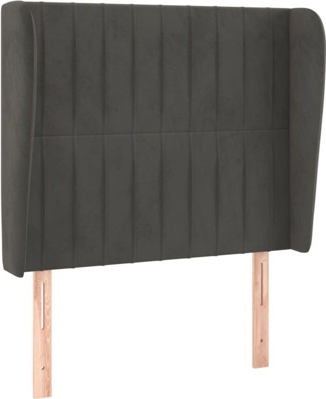 Kopfteil mit Ohren Dunkelgrau 103x23x118/128 cm Samt vidaXL