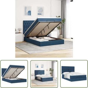 VidaXL Ottoman-Bett mit Matratze Blau 140x200 cm Stoff