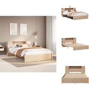 Vidaxl - Massivholzbett mit Regal ohne Matratze 160x200 cm Kiefernholz - Bett Mit Regal - Bett Mit Bücherregal - Holzbett Mit Regal - Holzbett Mit