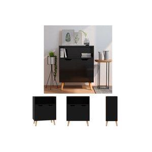 The Living Store Sideboard Hochglanz-Schwarz 60x30x72 cm Holzwerkstoff - Schreibtisch - Sideboard - Regal - tv Stand - Holzmöbel