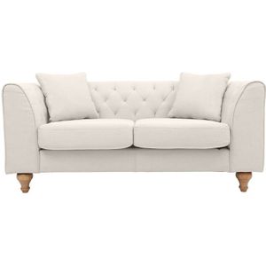 Sofa klassisch Stoff 2-Sitzer Naturfarben MONTAIGNE