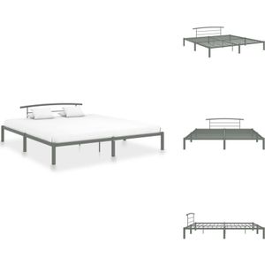 Vidaxl - Bettgestell Grau Metall 200x200 cm - Metallbett - Bettgestell Grau - Boxspringrahmen - Doppelbett - Schlafraum Dekoration