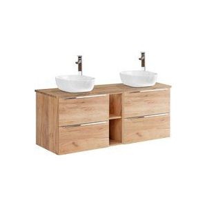 Petits-meubles - Doppelwaschtisch 140cm April mit 4 Schubladen, Holzoptik