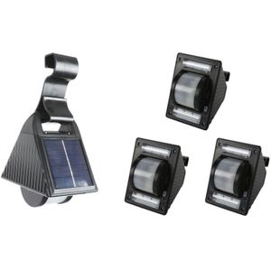 3er-Set Solar Dachrinnenleuchten Solarlampen Zaunleuchte Aussenlampe Gartenlicht