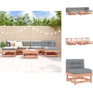 Vidaxl - Gartenmöbel-Sets - Living 7-tlg. Garten-Lounge-Set mit Kissen Massivholz Douglasie - Braun