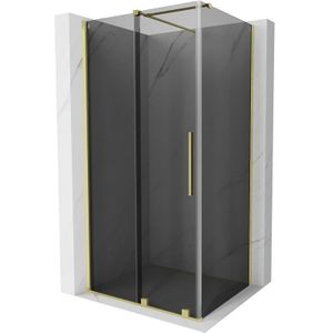Mexen - Velar Duschkabine, Schiebetür, 150 x 100 cm, Graphit, gebürstetes Gold - 871-150-100-41-55