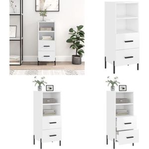 Vidaxl - Sideboard Hochglanz-Weiß 34,5x34x90 cm Holzwerkstoff - Sideboard - Wohnwand - TV-Schrank - Wohnzimmermöbel - Weißer Schrank - Home & Living