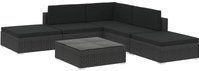Vidaxl - 6-tlg. Garten-Lounge-Set mit Kissen Poly Rattan Schwarz