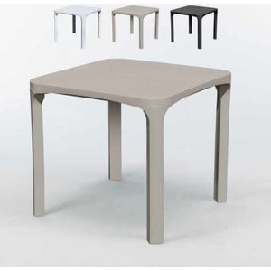 Poly-Rattan-Bartisch für den Außenbereich 80x80 Grand Soleil Olè - Beige