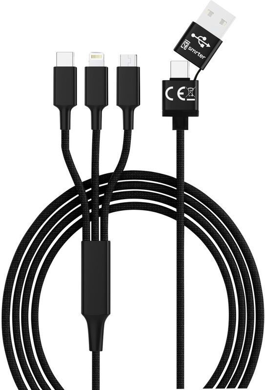 Smrter - USB-Ladekabel usb 2.0 usb-a Stecker, usb-c® Stecker, Apple Lightning Stecker, USB-Micro-B Ste