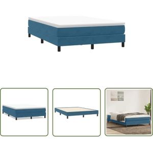 VidaXL Boxspringbett ohne Matratze Dunkelblau 140x210 cm Samt