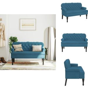 Vidaxl - Sitzbank mit Rückenlehne Blau 119,5x64,5x75 cm Samt - Bank - Bänke - Sitzbank - Innenbank