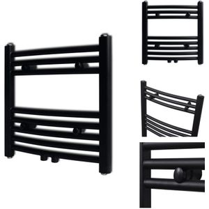 Radiatoren - Handtuchheizkörper Warmwasser Gebogen Schwarz 480x480 mm - Schwarz