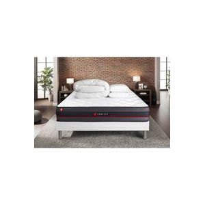 Somness - Komplettpaket Bett - Matratze 140x200 cm + Boxspringbett mit Lattenrost (im Set) + 2 Kopfkissen + Bettdecke - Regen