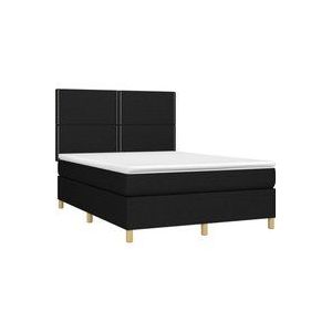 Vidaxl - Boxspringbett mit Matratze Schwarz 140x190 cm Stoff