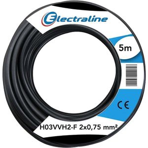 Electraline kabel h03vvh2-f 2x0,75 farbe schwarz - 10920