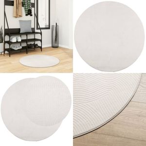 Vidaxl - Teppich iza Kurzflor Skandinavischer Look Creme ø 80 cm - Kuschelteppich - Flaumteppich - Rundteppich - Wohnteppich - Flurmatte - Home &