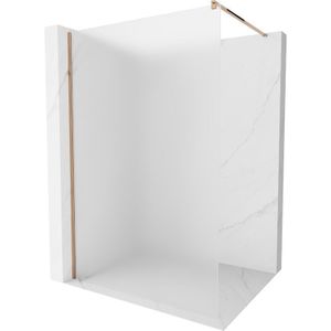 Kioto Duschwand 140 x 200 cm, Frost 8 mm, Rosa Gold - 800-140-101-60-30 - Mexen
