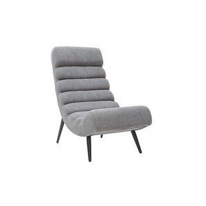 Miliboo - Design-Sessel grauer Samteffekt und schwarzes Metall taylor